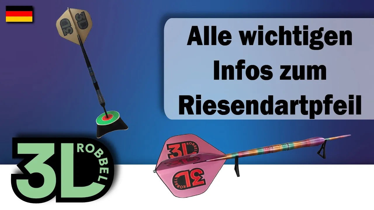 Riesendartpfeil aus dem 3D-Drucker modular, verschraubt, personalisierbar